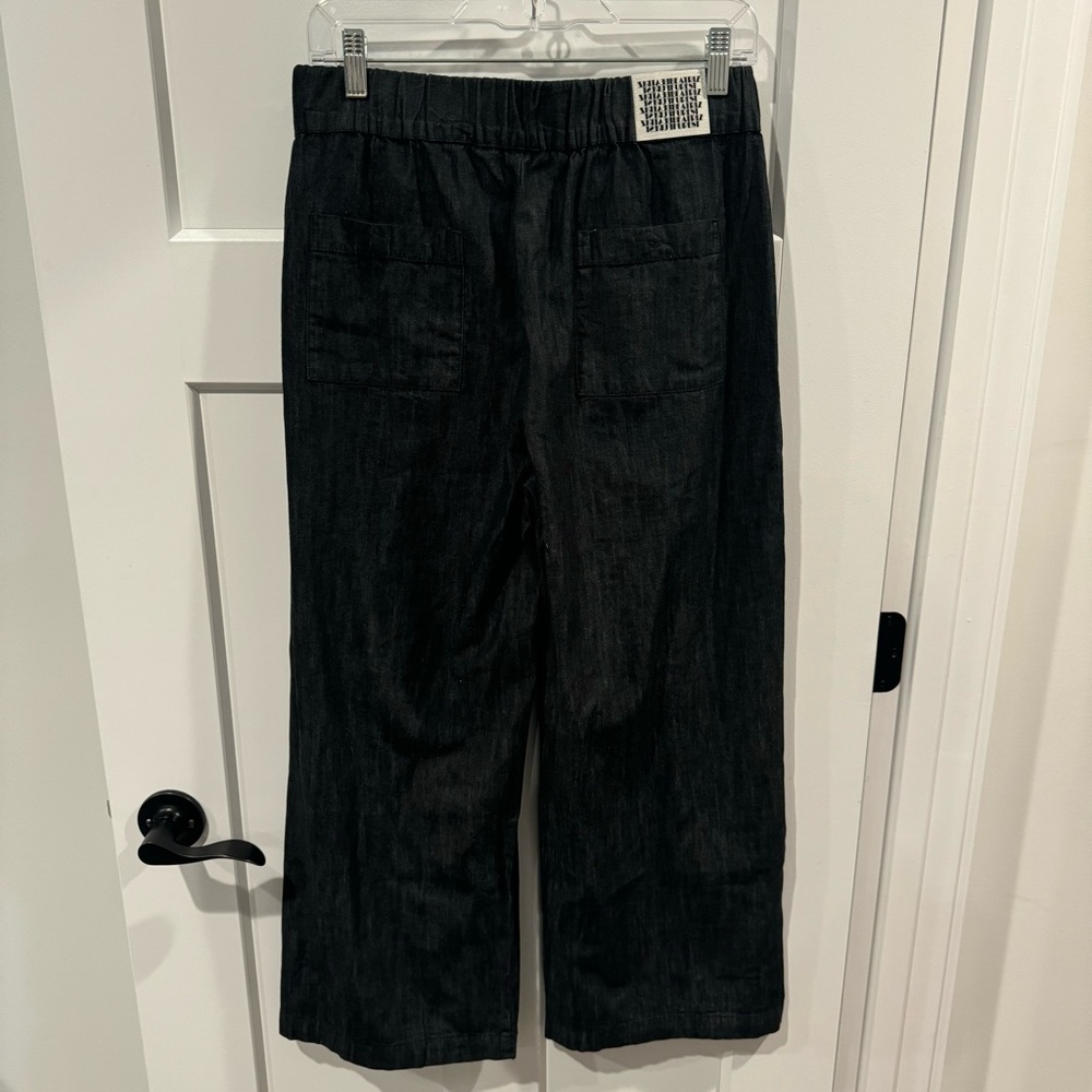 NWT Beatriz Furest Walter Denim Black Wide-Leg Trousers made in Spain - Picture 10 of 13